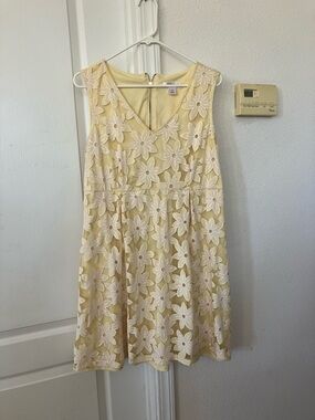 Motherhood Yellow Floral Lace Maternity Dress